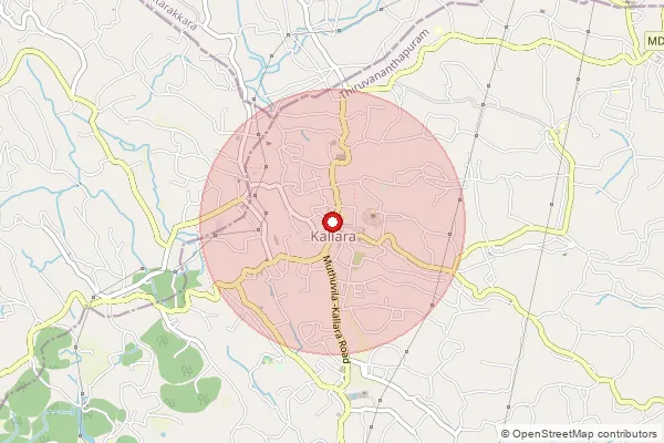Map showing approximate area covered by Pincode 695608 — Kattumpuram Bo, Thiruvananthapuram