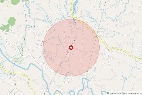 Map showing approximate area covered by Pincode 695610 — Mithirmala So, Thiruvananthapuram