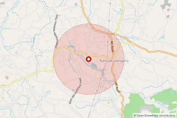 Map showing approximate area covered by Pincode 695615 — Kuthirakulam Bo, Thiruvananthapuram