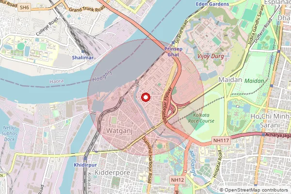 Map showing approximate area covered by Pincode 700022 — Bakery Road So, Kolkata