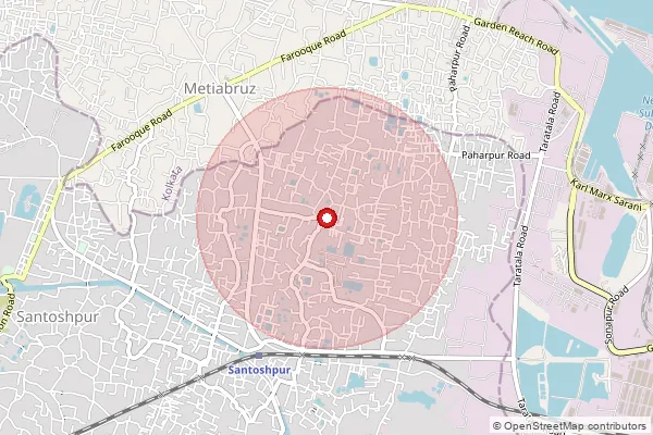 Map showing approximate area covered by Pincode 700024 — Garden Reach So, Kolkata