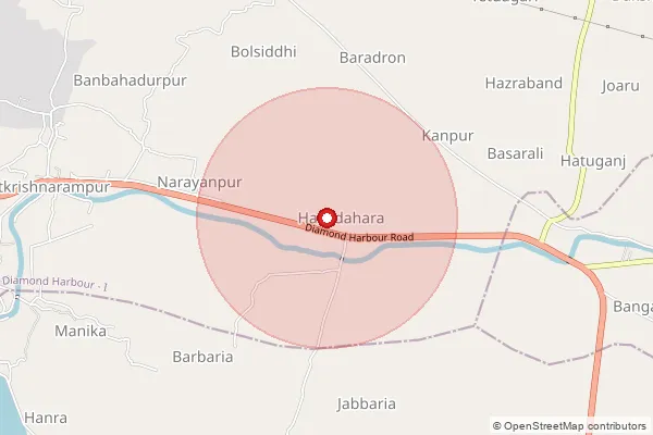 Map showing approximate area covered by Pincode 700030 — Ghugudanga So, Kolkata