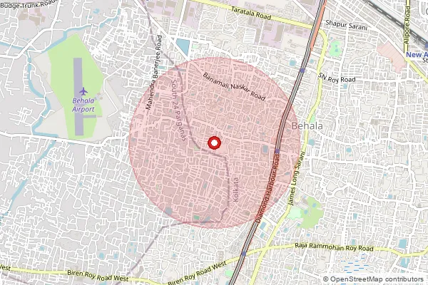 Map showing approximate area covered by Pincode 700034 — Jayshree Park So, Kolkata