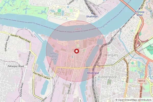 Map showing approximate area covered by Pincode 700043 — South Eastern Railway So, Kolkata