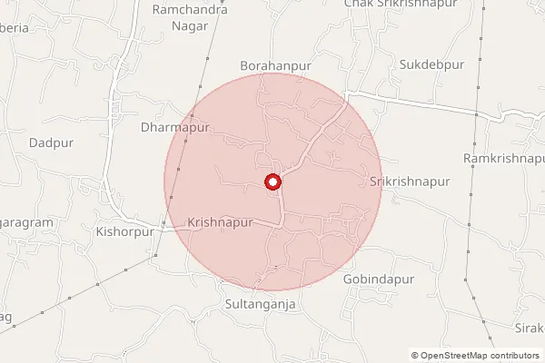 Map showing approximate area covered by Pincode 700048 — Patipukur So, 24 Paraganas North