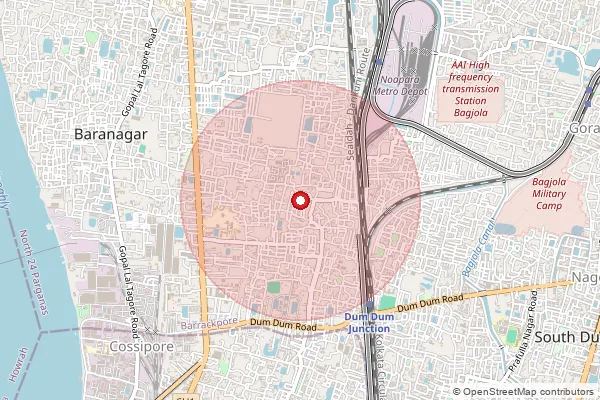 Map showing approximate area covered by Pincode 700050 — South Sinhee So, Kolkata