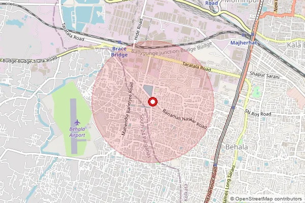 Map showing approximate area covered by Pincode 700060 — Parnasree Pally So, Kolkata