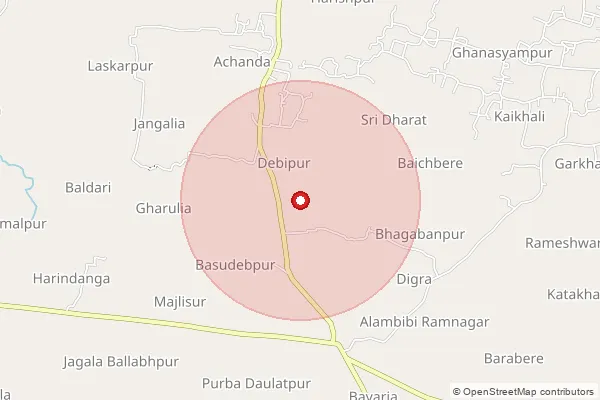 Map showing approximate area covered by Pincode 700062 — West Bengal Governors Camp So, Kolkata