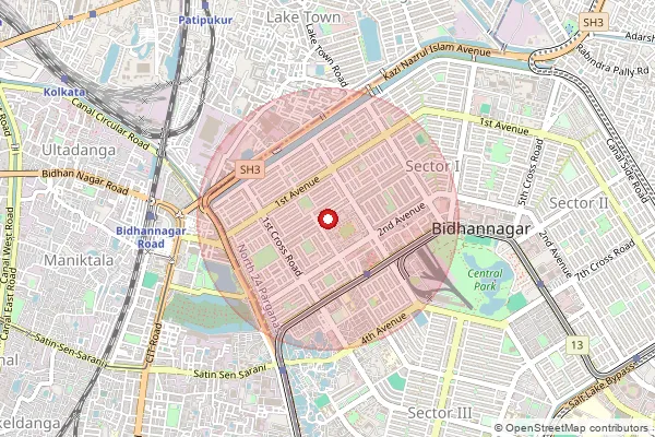 Map showing approximate area covered by Pincode 700064 — Labony Estate So, 24 Paraganas North