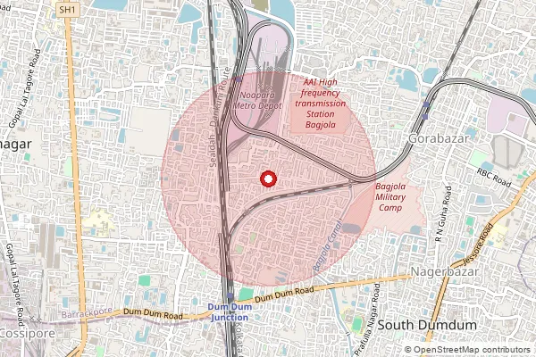 Map showing approximate area covered by Pincode 700077 — Bediapara So, 24 Paraganas North