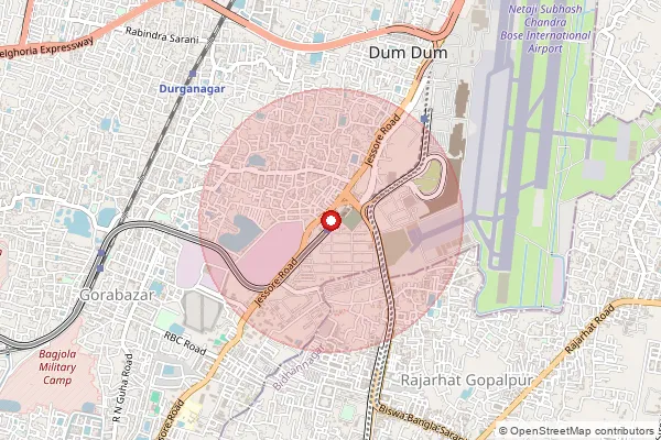 Map showing approximate area covered by Pincode 700079 — Italghacha So, 24 Paraganas North