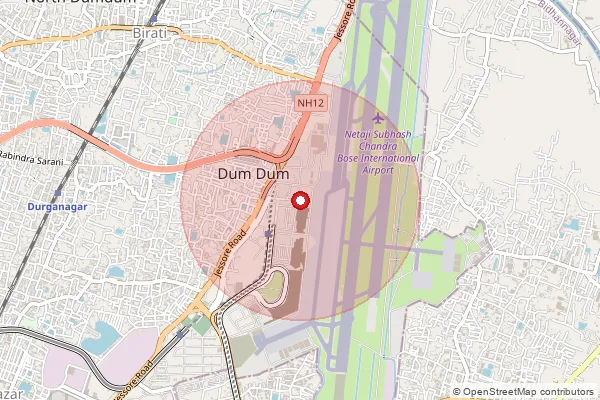 Map showing approximate area covered by Pincode 700081 — Rajbari Colony So, 24 Paraganas North