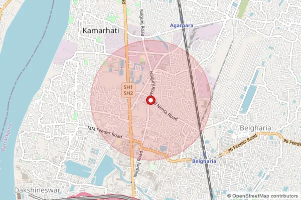 Map showing approximate area covered by Pincode 700083 — Nandan Nagar So, 24 Paraganas North