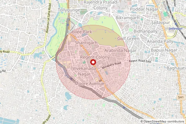 Map showing approximate area covered by Pincode 700090 — Netaji Colony So, 24 Paraganas North