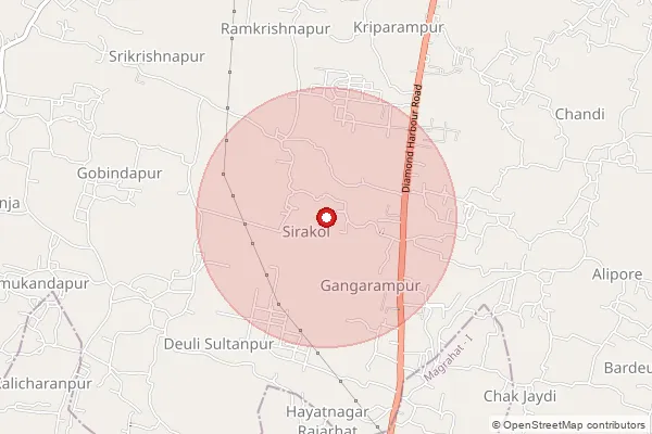 Map showing approximate area covered by Pincode 700091 — Nabadiganta It So, 24 Paraganas North