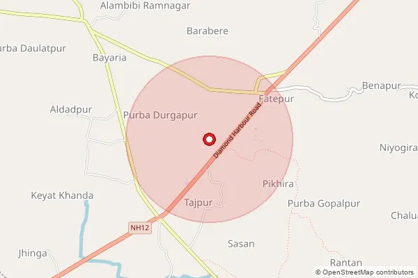 Map showing approximate area covered by Pincode 700093 — Purba Putiary So, 24 Paraganas South