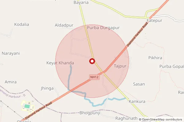 Map showing approximate area covered by Pincode 700096 — Brahmapur So, 24 Paraganas South