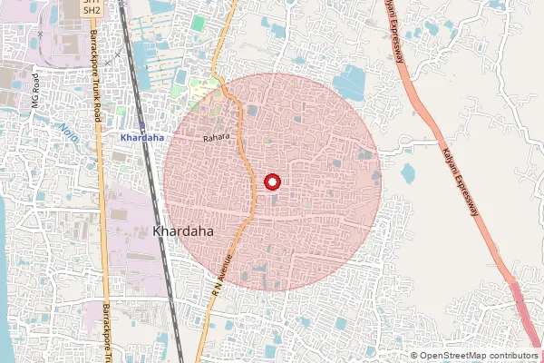 Map showing approximate area covered by Pincode 700112 — Kalyannagar Cooperative Colony Bo, 24 Paraganas North