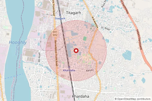 Map showing approximate area covered by Pincode 700118 — Rahara So, 24 Paraganas North