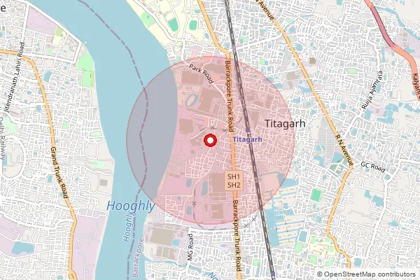 Map showing approximate area covered by Pincode 700119 — Bandipur Bo, 24 Paraganas North
