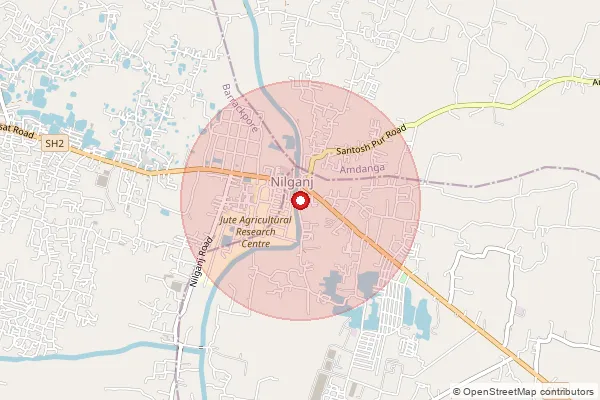 Map showing approximate area covered by Pincode 700121 — Nilganj Bazaar So, 24 Paraganas North