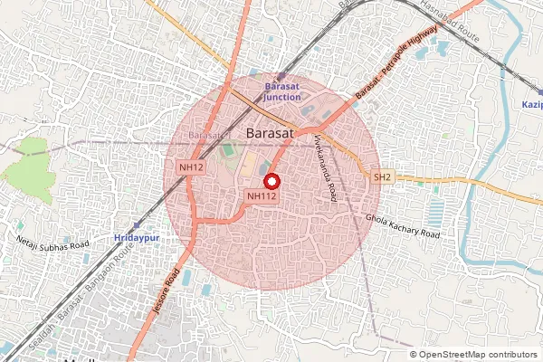 Map showing approximate area covered by Pincode 700124 — Barasat Ho, 24 Paraganas North