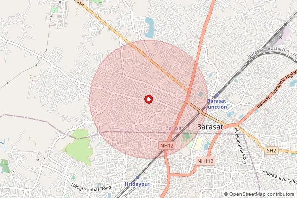 Map showing approximate area covered by Pincode 700126 — Malikapur Bo, 24 Paraganas North