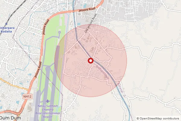 Map showing approximate area covered by Pincode 700132 — Ganganagar So North 24 Parganas, 24 Paraganas North
