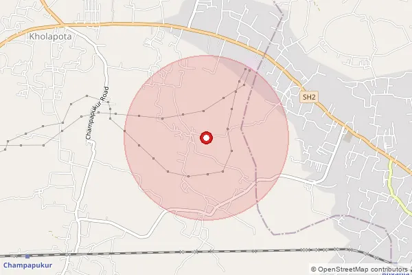 Map showing approximate area covered by Pincode 700134 — Nilachal So, 24 Paraganas North