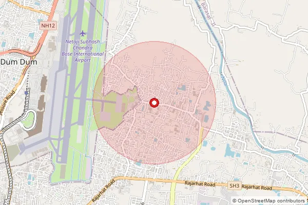 Map showing approximate area covered by Pincode 700136 — Rajarhat Gopalpur So, 24 Paraganas North