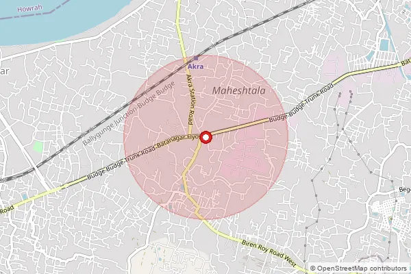 Map showing approximate area covered by Pincode 700141 — Boga Noapara Bo, 24 Paraganas South