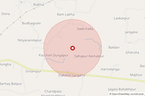 Map showing approximate area covered by Pincode 700143 — Sarkarpool So, 24 Paraganas South