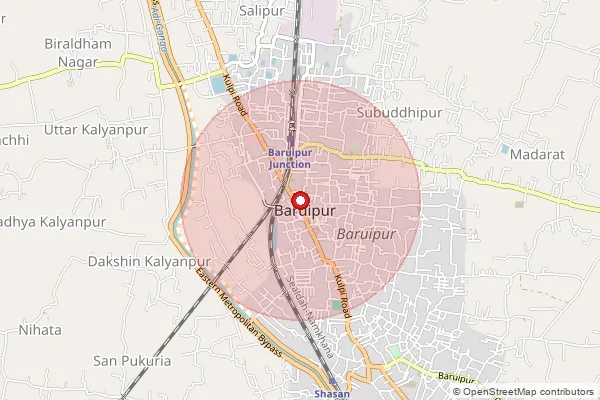 Map showing approximate area covered by Pincode 700144 — Baruipur Ho, 24 Paraganas South