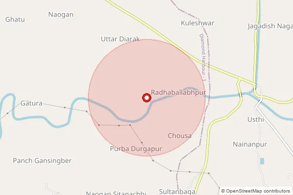 Map showing approximate area covered by Pincode 700145 — Bamangachi Bo, 24 Paraganas South