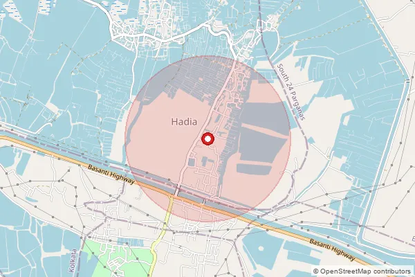 Map showing approximate area covered by Pincode 700150 — Ramkrishna Pally Bo, 24 Paraganas South