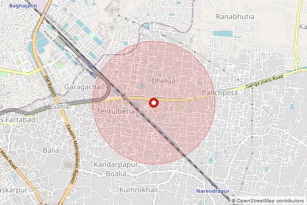 Map showing approximate area covered by Pincode 700152 — Dhalua Bo, 24 Paraganas South