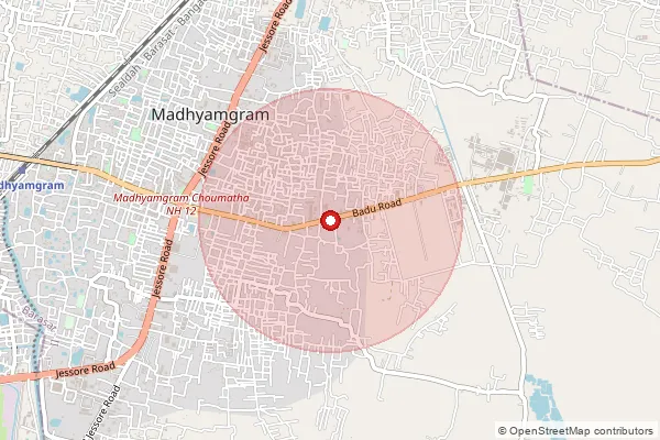 Map showing approximate area covered by Pincode 700155 — Abdalpur So, 24 Paraganas North
