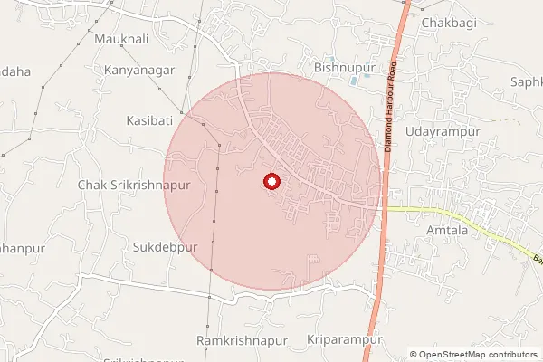 Map showing approximate area covered by Pincode 700159 — Aswini Nagar So, 24 Paraganas North