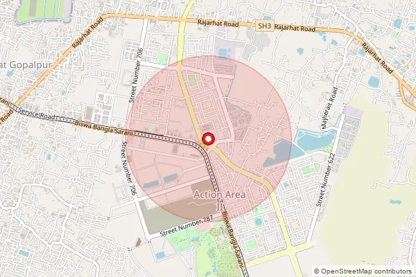 Map showing approximate area covered by Pincode 700161 — New Town Action Area Ii So, 24 Paraganas North