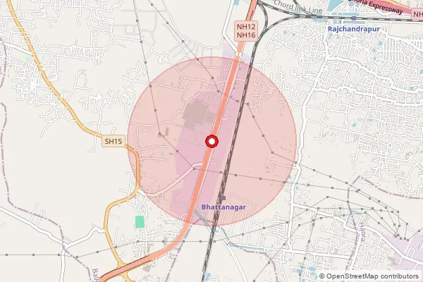 Map showing approximate area covered by Pincode 711114 — Chamrail Bo, Howrah