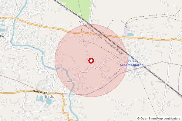 Map showing approximate area covered by Pincode 711226 — Bairakurchi Bo, Howrah