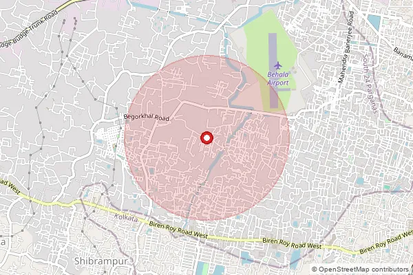 Map showing approximate area covered by Pincode 711301 — Deoly Bo, Howrah