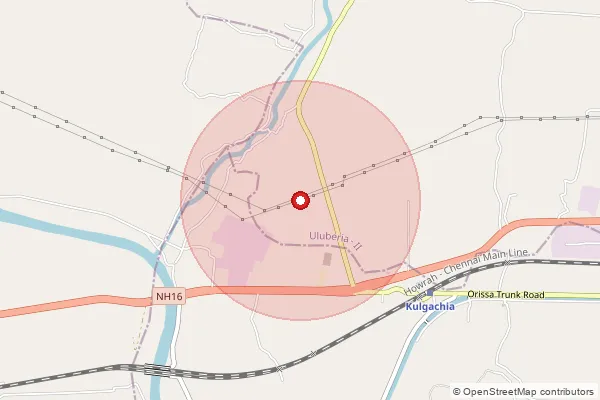 Map showing approximate area covered by Pincode 711303 — Bakshi Bo, Howrah