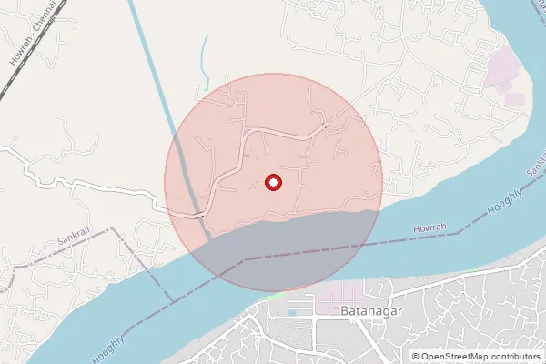 Map showing approximate area covered by Pincode 711309 — Delta Mil So, Howrah