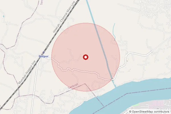 Map showing approximate area covered by Pincode 711310 — Ula Bo, Howrah