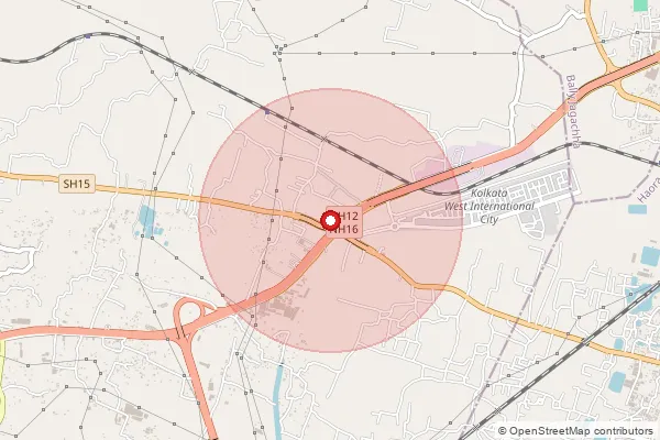 Map showing approximate area covered by Pincode 711409 — Makardaha So, Howrah