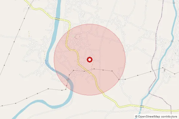 Map showing approximate area covered by Pincode 711410 — Debandi Bo, Howrah