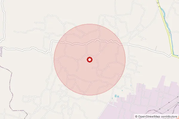 Map showing approximate area covered by Pincode 711411 — Bhandardaha Bo, Howrah