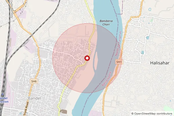 Map showing approximate area covered by Pincode 712104 — Keotalatbagan So, Hooghly