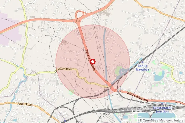 Map showing approximate area covered by Pincode 712121 — Addconagar So, Hooghly